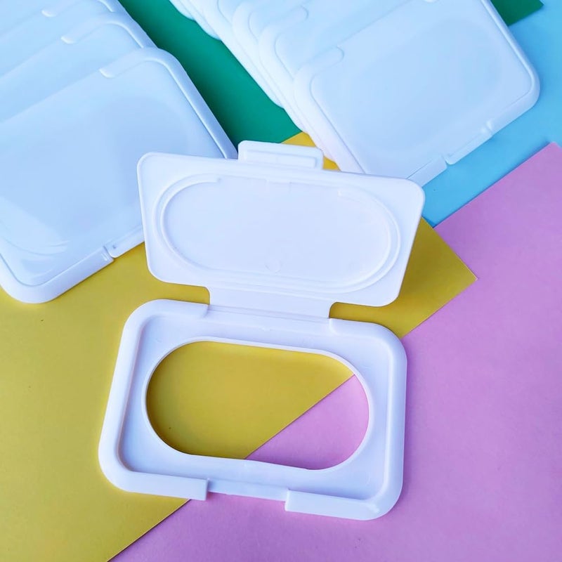 UtySty 5 Pack Baby Wipes Flip Lid Reusable Adhesive Sticky Dispenser Cover Non-Drying Cap for Child Water Wipe Packs Bag Package Portable Pouch Travel Wet Tissues Paper Towel Holder Container - Image 5